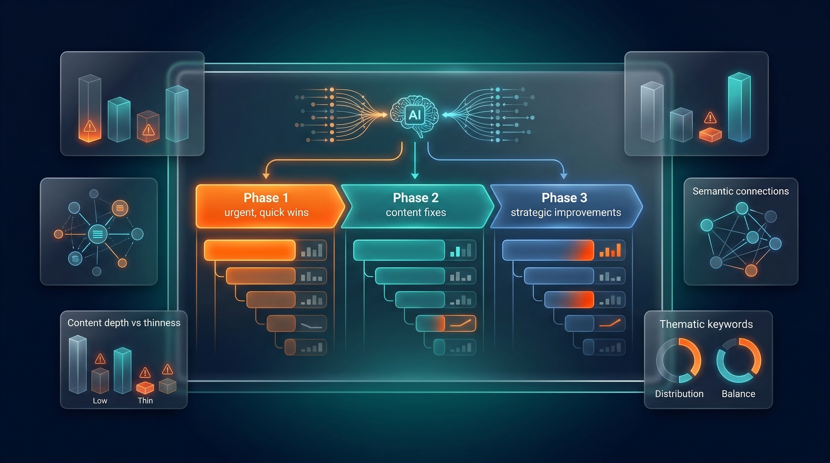 Advanced SEO Audit — AI-generated strategic roadmap with phased action plan and content quality analysis