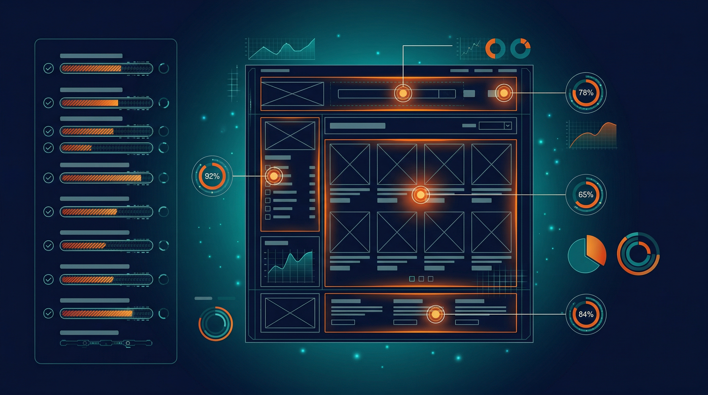 Category Page Automation — category page optimisation report with annotation markers and improvement scores