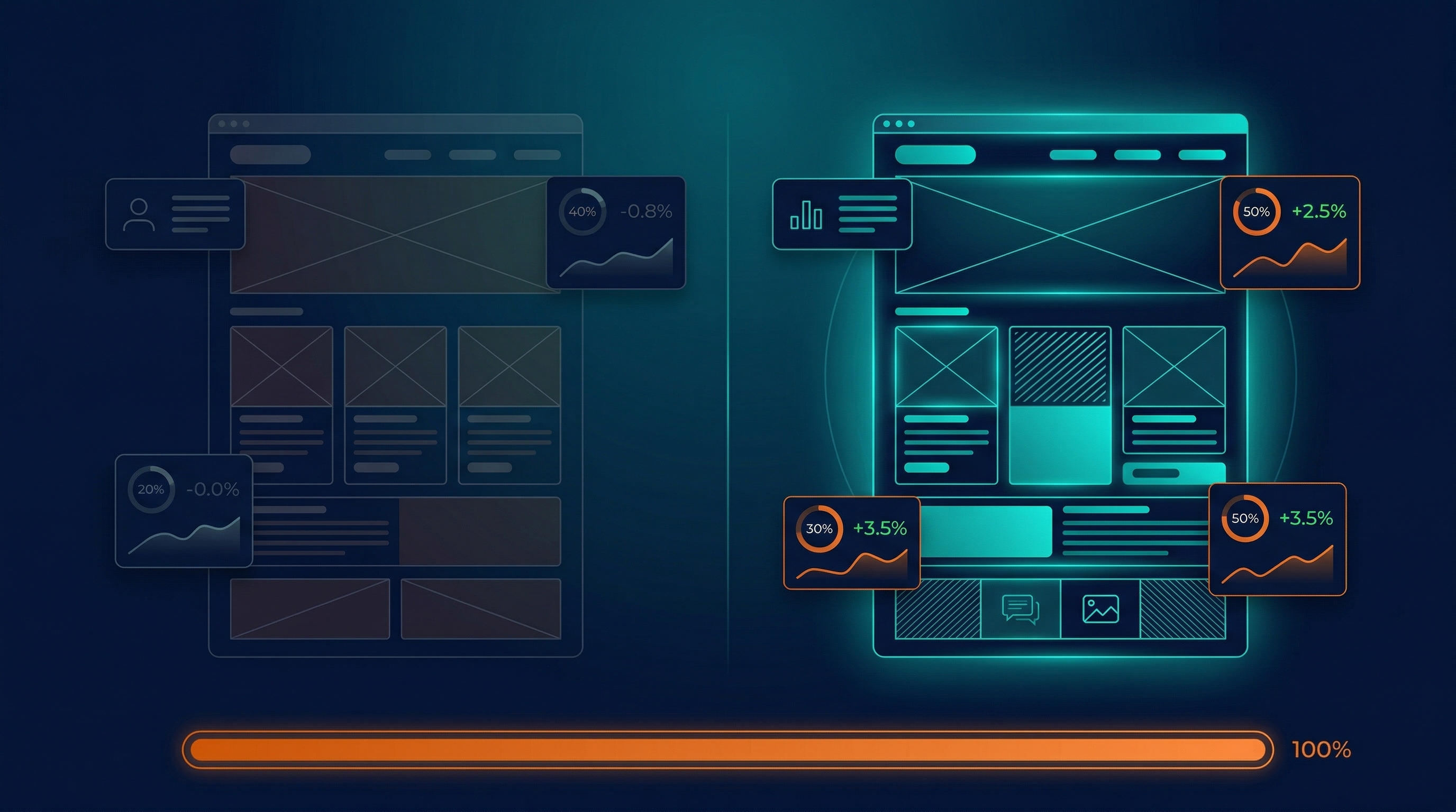 Content Optimisation Automation — content optimisation dashboard showing before-and-after quality comparison