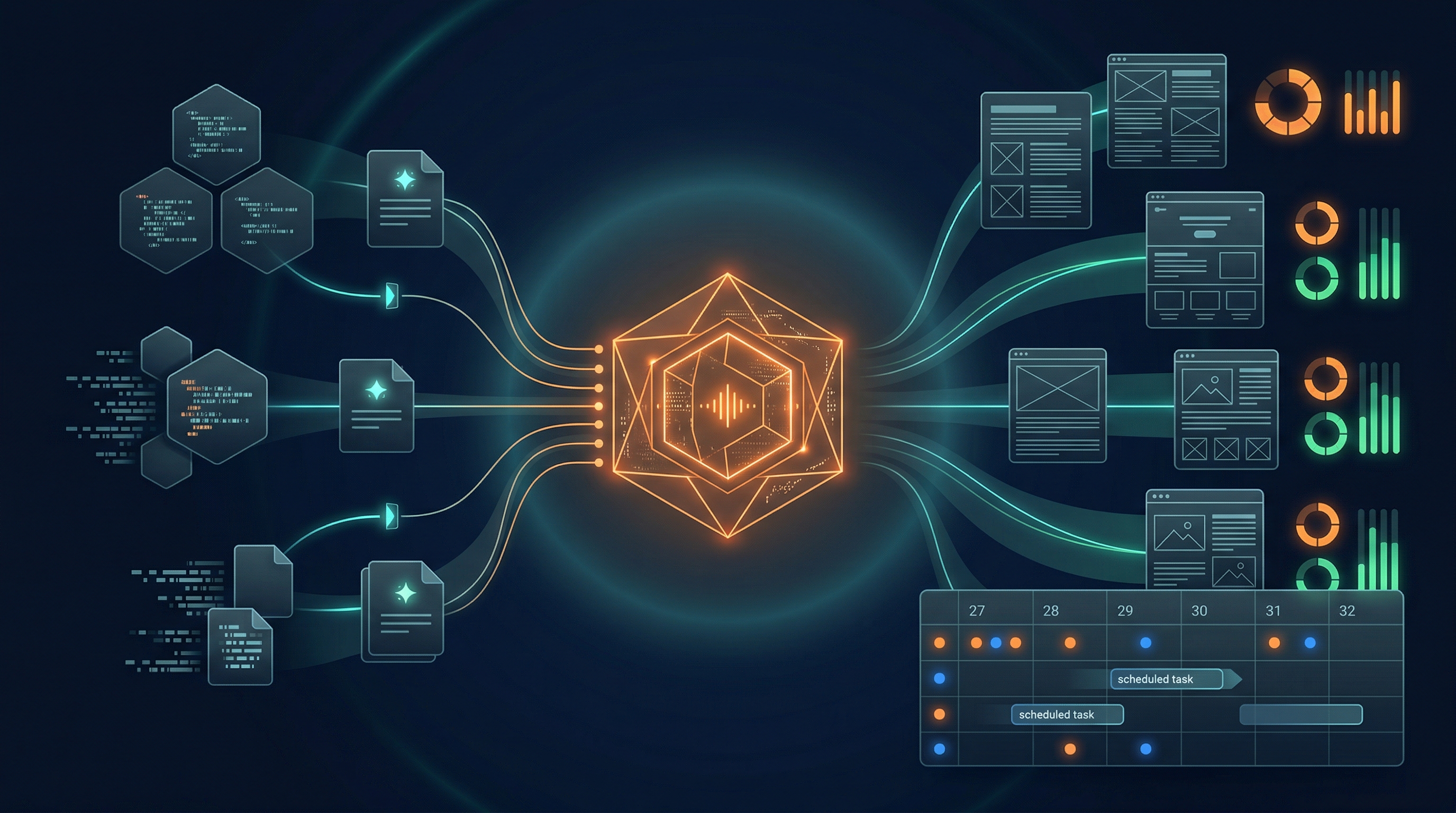 Content Writer — AI content creation studio producing multiple content types with quality indicators