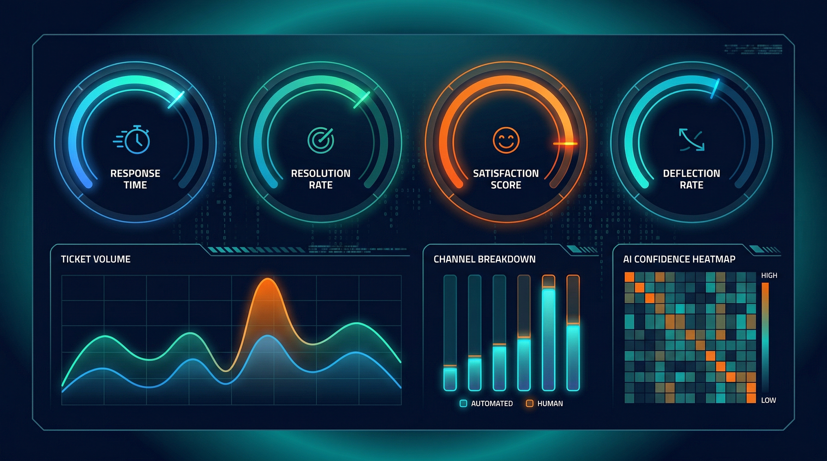 Customer Service Automation — customer service performance dashboard with response time and satisfaction metrics