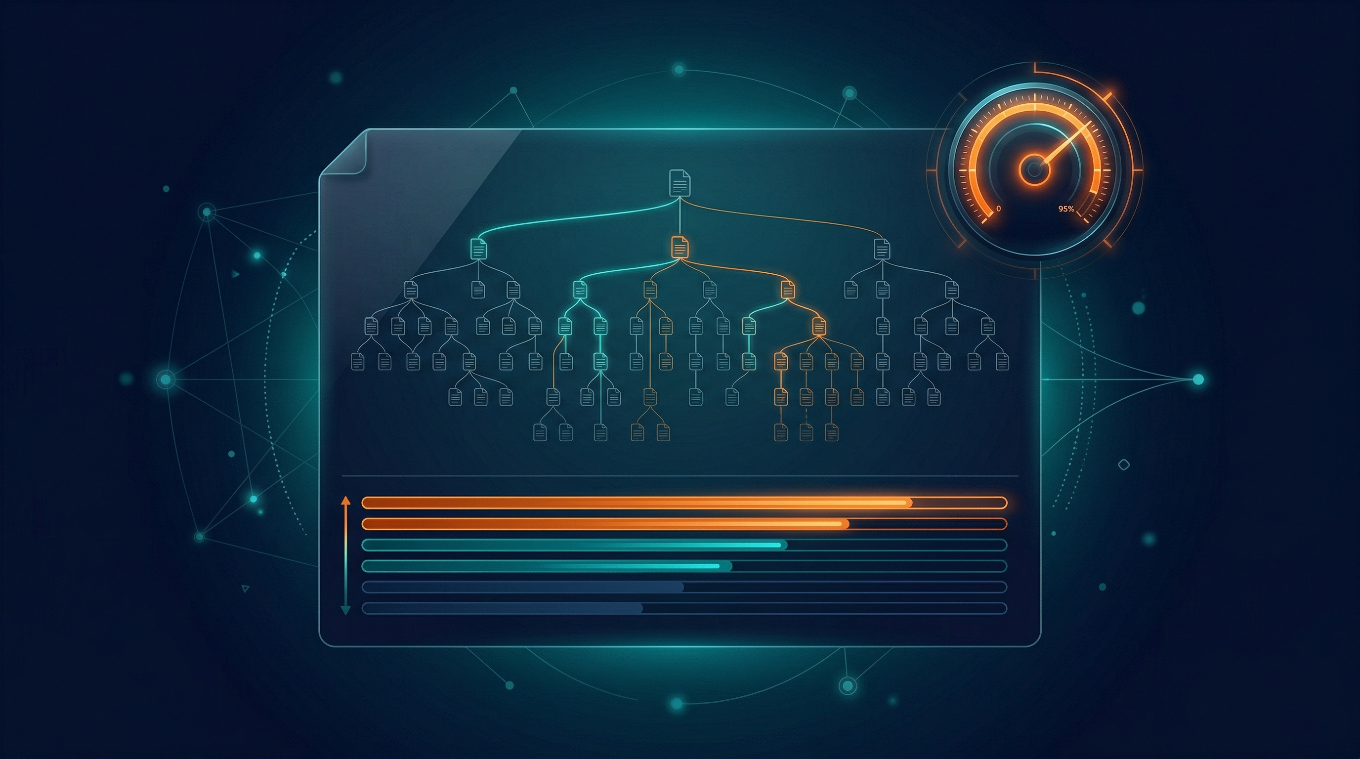 Internal Linking Automation — internal linking report with site architecture tree and priority recommendations