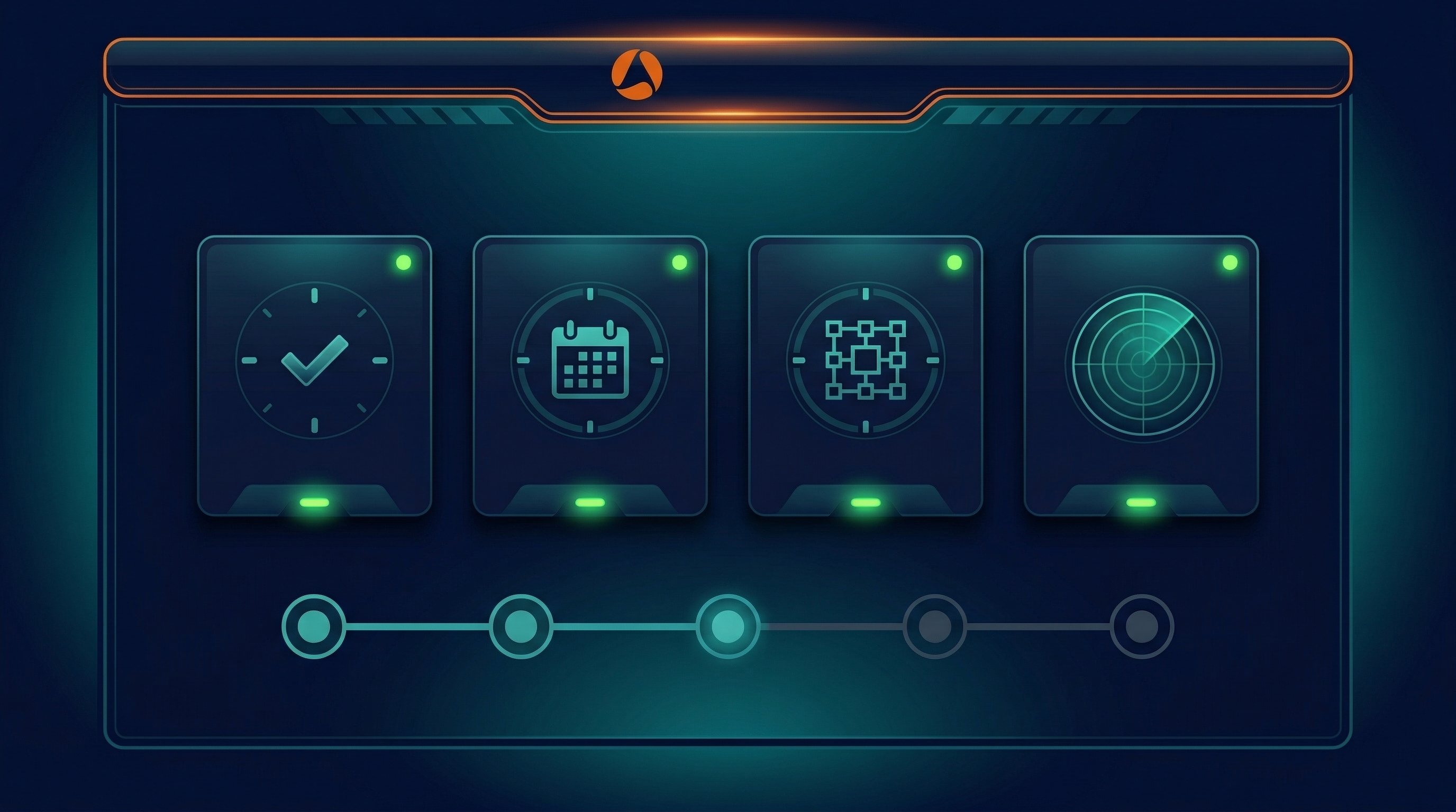 White-Label SEO Automation — operations panel showing four active service modules with branded header and delivery timeline