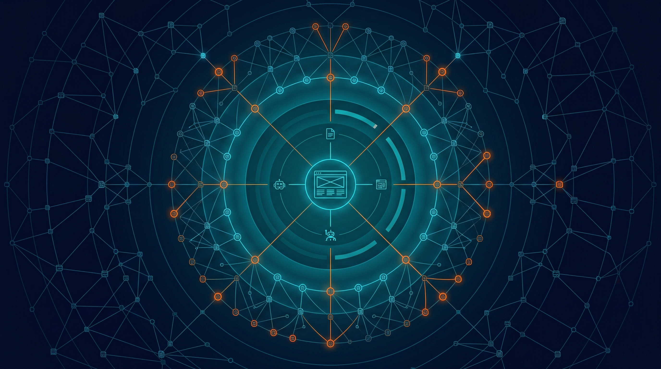 Automated website discovery — pages being mapped outward from the seed URL as the crawl expands